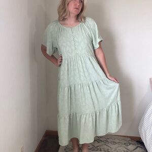 Elegant Mint Green Midi Dress